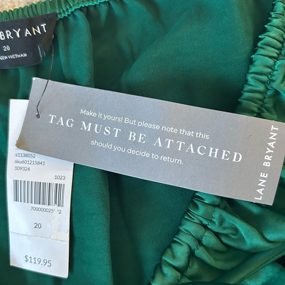 Lane Bryant emerald green holiday wide leg jumpsuit womens size 20 new with tags - Picture 7 of 11